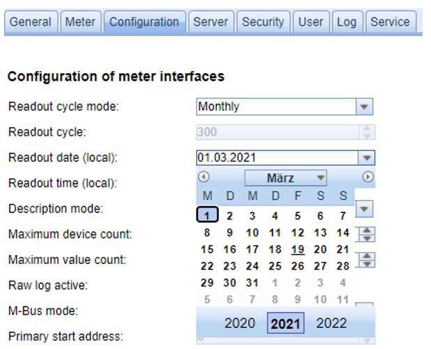 Screenshot Stichtagsauslesung-Kalender