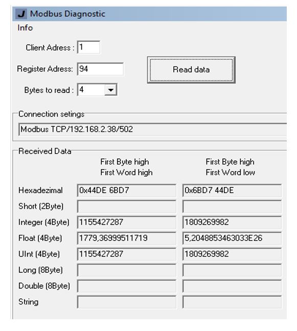 Tool „Modbus Diagnose“ von Janitza