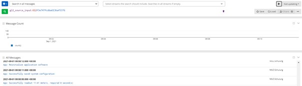 Anzeigen von Systemmeldungen in Graylog