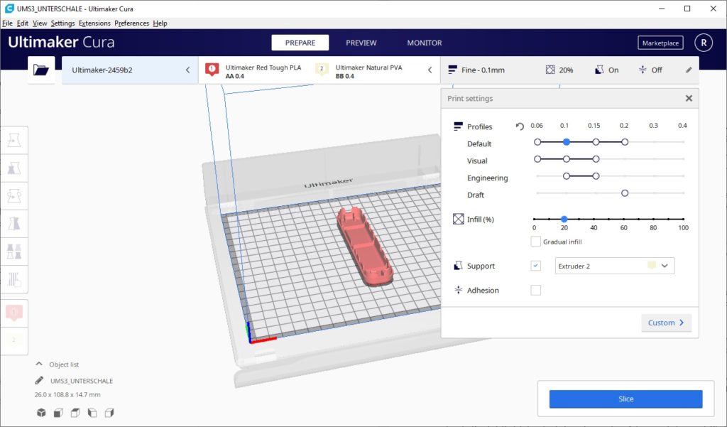 Cura Software 3D Drucker