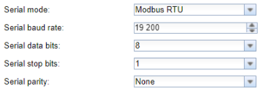 Parametrierung der RS-485 Schnittstelle